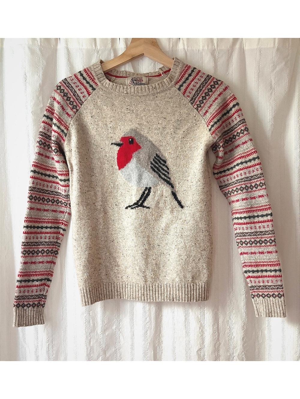 Arabella & Addison Cozy Merino Wool Sweater with Cute Bird Small #fallsweaters